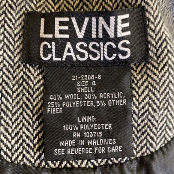 Larry Levine Jacket Blazer Size 4 Black Herringbone NWOT Levine Classics - Picture 6 of 6